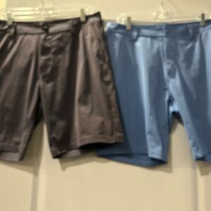 RHONE Men's Charcoal and Sky Blue Flat Front Shorts